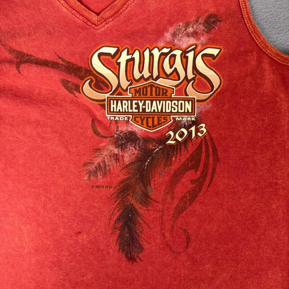 Harley Davidson Womens Tank Top L Sturgis 2013 Black Hills‎ Rapid City SD V Neck